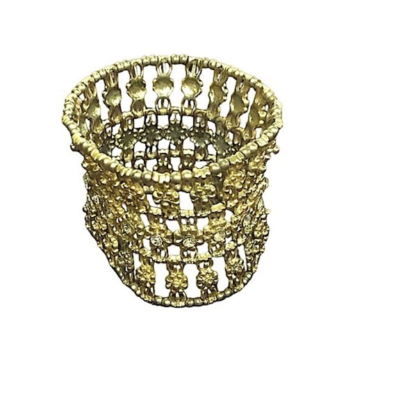 Beautiful gold crystal elastic bracelet boho Egyptian vibe beach coastal! - Picture 1 of 7